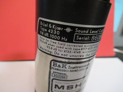 SOUND LEVEL CALIBRATOR BRUEL KJAER 4230   AS PICTURED S4-B-63