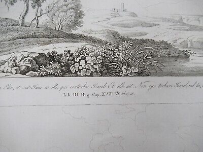 ANTIQUE ETCHING ITALIA ROME CIRCA 1810 GASPARD DUGHET PIETRO PARBONI AS PIC x