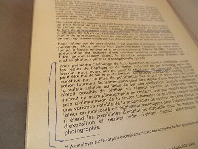 Vintage Carl Zeiss AG Germany Manual Catalog Microscope Part