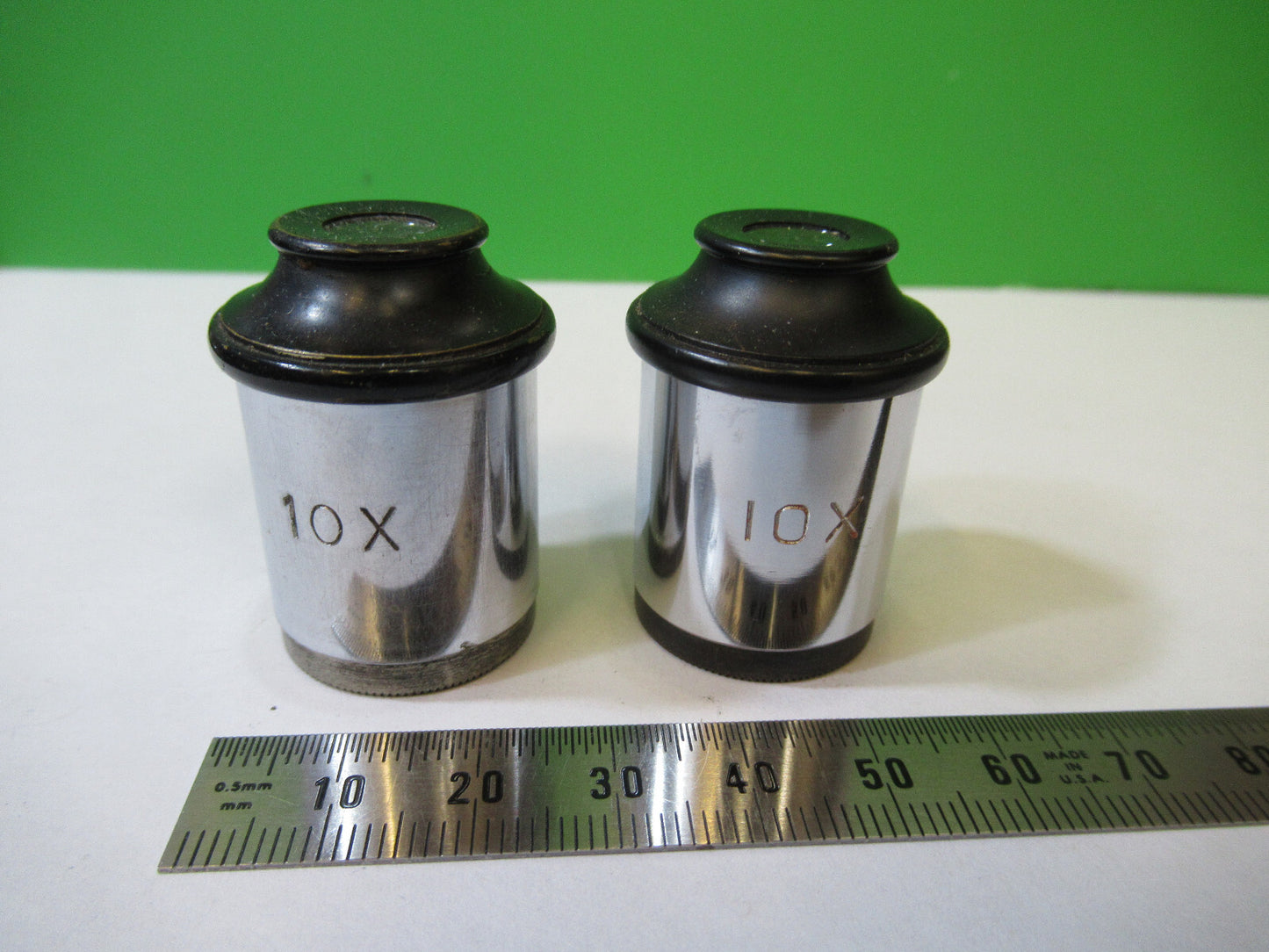 Spencer Lens Co. American Optical Co. Pair 10X Eyepiece Optics Lens Microscope Part
