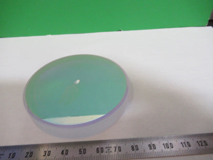 OPTICAL FLAT HOLED COATED FUSED SILICA PRO ZYGO LASER OPTICS AS PICTURED 98-A-08