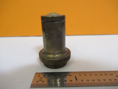 Antique Brass Carl Zeiss AG 90X Jena Objective Microscope Part