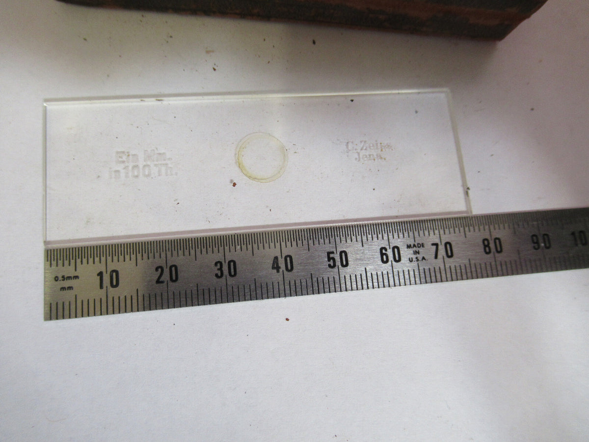 ANTIQUE CARL ZEISS CALIBRATION MICROMETER MICROSCOPE PART AS PICTURED F8-A-53