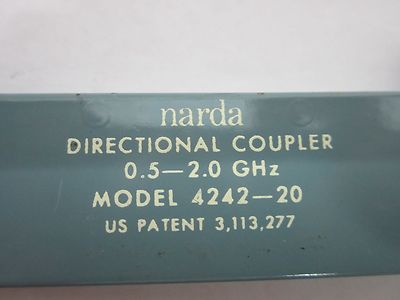 NARDA DIRECTIONAL COUPLER RF MICROWAVE FREQUENCY 2 GHz 4242-20 BIN#B2-C-94