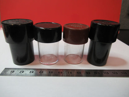 ANTIQUE LOT OBJECTIVE CANISTERS MICROSCOPE PART OPTICS AS PICTURED X3-B-62
