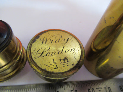 ANTIQUE BRASS WRAY LONDON "1/2" OBJECTIVE MICROSCOPE AS PICTURED &F8-A-83