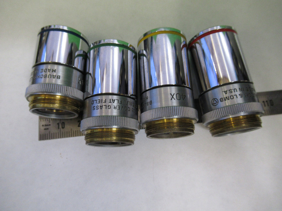 LOT 4ea OBJECTIVE BAUSCH LOMB INDUSTRIAL MICROSCOPE PART AS PICTURED X6-A-105
