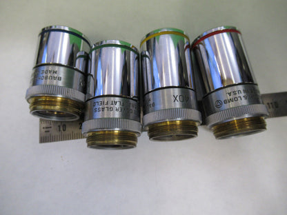 LOT 4ea OBJECTIVE BAUSCH LOMB INDUSTRIAL MICROSCOPE PART AS PICTURED X6-A-105