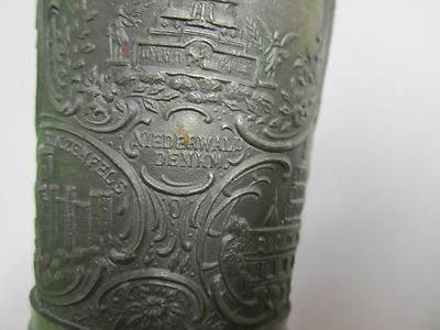 VINTAGE OLD LEAD METAL PEWTER CUP FROM GERMANY ENGRAVED ? COLLECTABLE BIN#BIBLIO