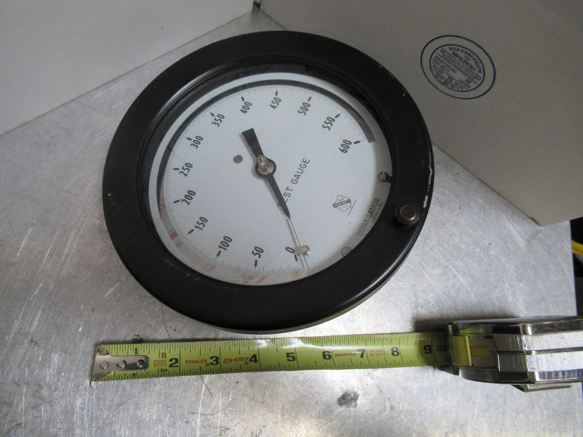 Huge Duragauge Manometer Pressure 600 Psi or Vacuum