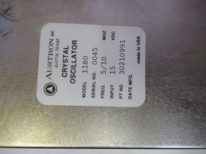 VINTAGE QUARTZ AUSTRON OSCILLATOR FREQUENCY CONTROL 5/10 MHz AS PICTURED V8-B-69