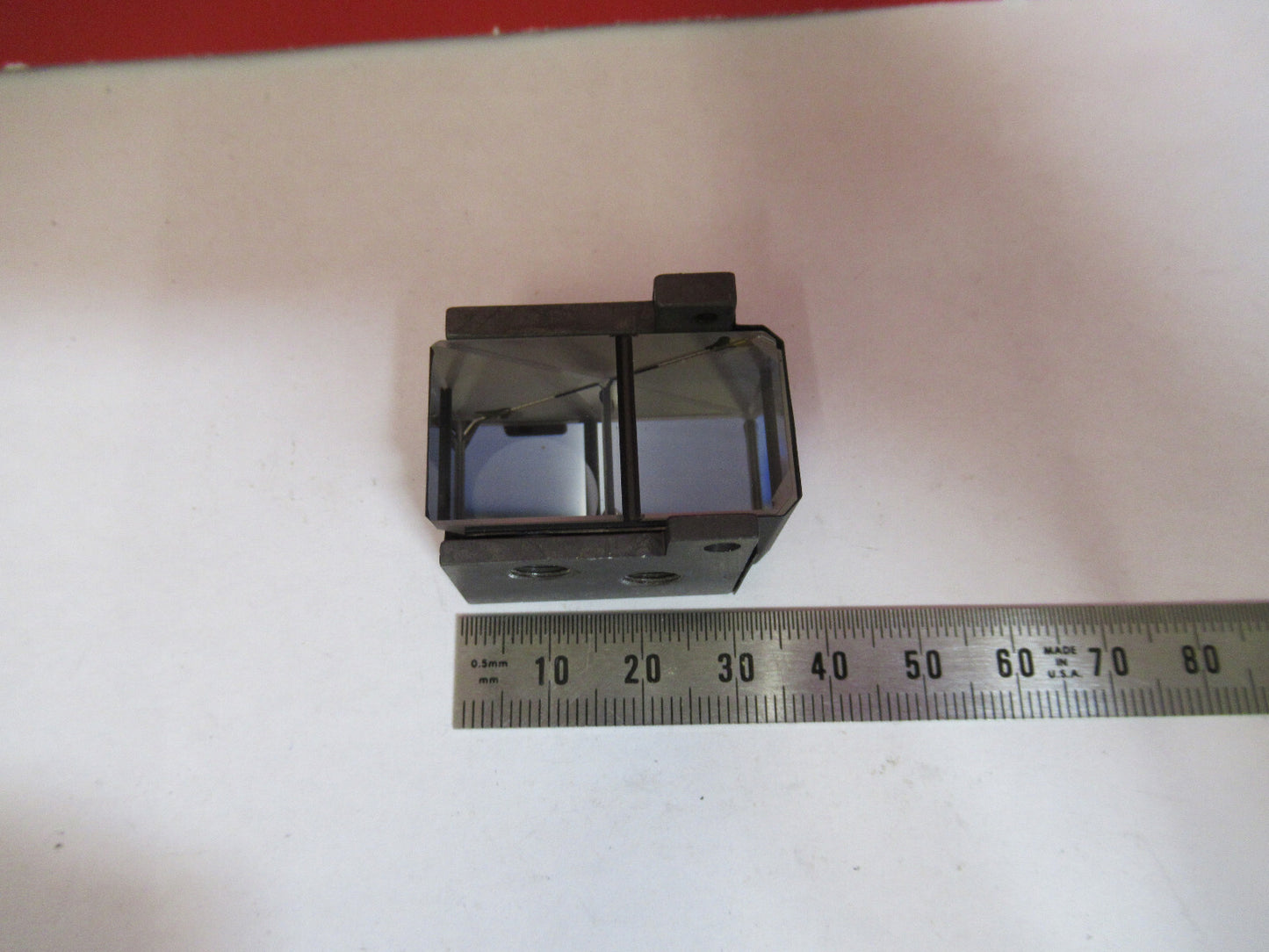 OLYMPUS JAPAN OPTICS GLASS PRISM MICROSCOPE PART AS PICTURED S4-B-108