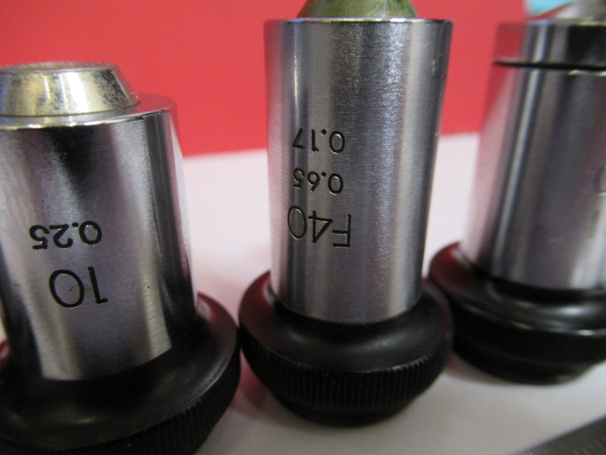 LOT 4ea OBJECTIVE OLYMPUS JAPAN OPTICS  MICROSCOPE PART AS PICTURED S3-B-51