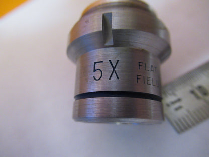 MICROSCOPE INDUSTRIAL OBJECTIVE BAUSCH LOMB 5X FLAT FIELD OPTICS AS IS Y3-A-93