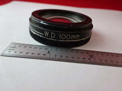 MICROSCOPE PART OPTICAL STEREO 0.75X W.D. 100 mm  LENS OPTICS AS IS #11-DT-R5