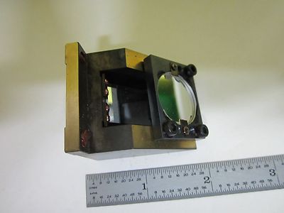 MICROSCOPE PART MOUNTED MIRROR [BRASS] ASSEMBLY OPTICS AS IS  BIN#U2-B-10