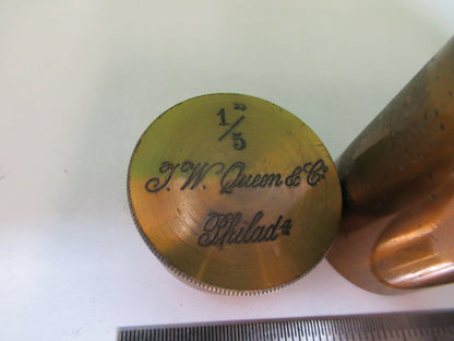 ANTIQUE BRASS J.W. QUEEN CANISTER OBJECTIVE MICROSCOPE PART AS PICTURED P2-B-72
