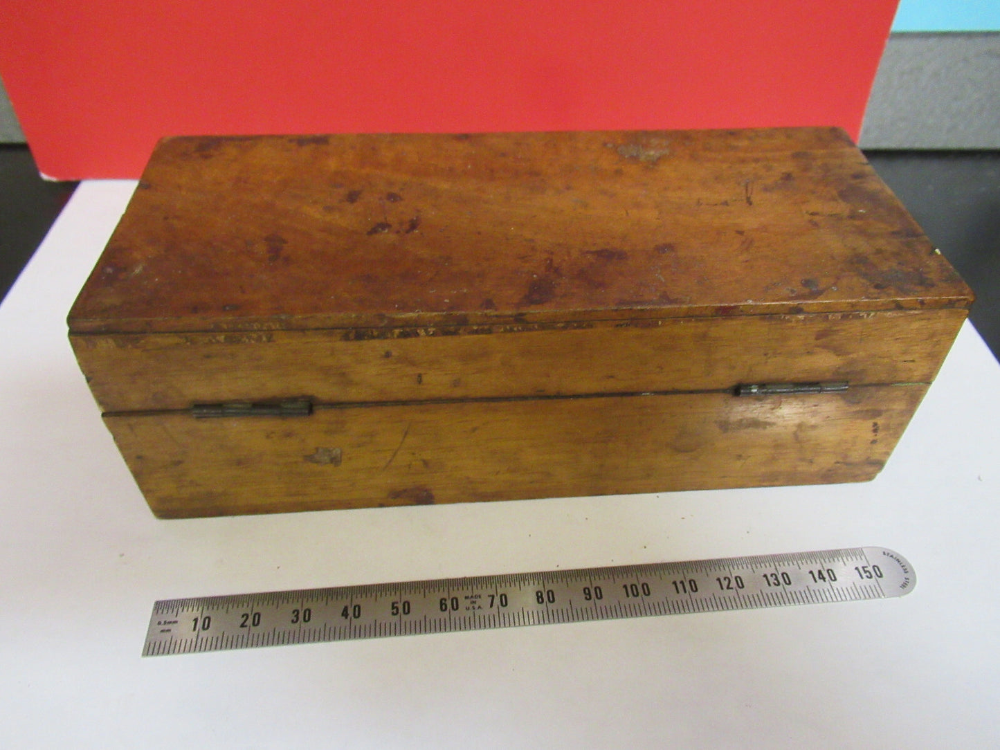 ANTIQUE WOOD CONTAINER EMPTY VERY OLD SCOPE  MICROSCOPE PART AS PICTURED T9-A-50