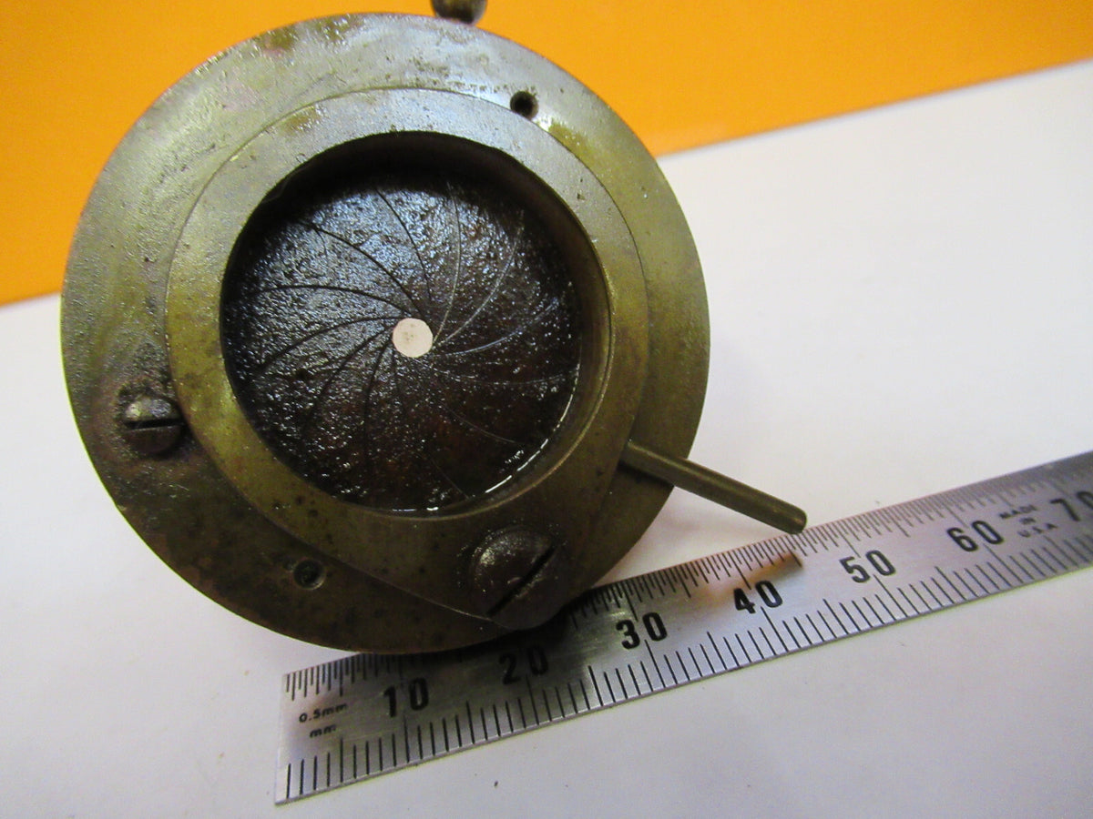 ANTIQUE REICHERT AUSTRIA CONDENSER + IRIS MICROSCOPE PART AS PICTURED Y4-A-114