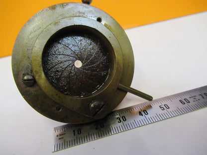 ANTIQUE REICHERT AUSTRIA CONDENSER + IRIS MICROSCOPE PART AS PICTURED Y4-A-114