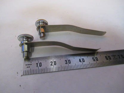 Antique Spencer Lens Co. American Optical Co. Pair Clips American Optics Microscope
