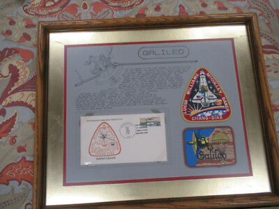 Jpl Galileo Launch Framed Patches Stamp 1989 Jet Propulsion Lab Lob