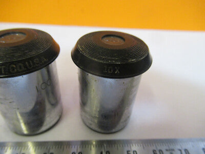 PAIR 10X BAUSCH LOMB EYEPIECE OCULAR MICROSCOPE PART AS PICTURED &P2-A-128