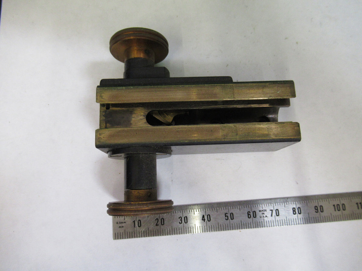 ANTIQUE BAUSCH LOMB MICRO STAGE KNOBS BRASS MICROSCOPE PART AS PICTURED S7-A-08