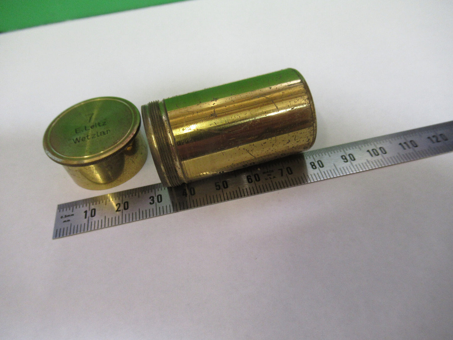 Antique Brass Ernst Leitz Germany Empty Objective Canister