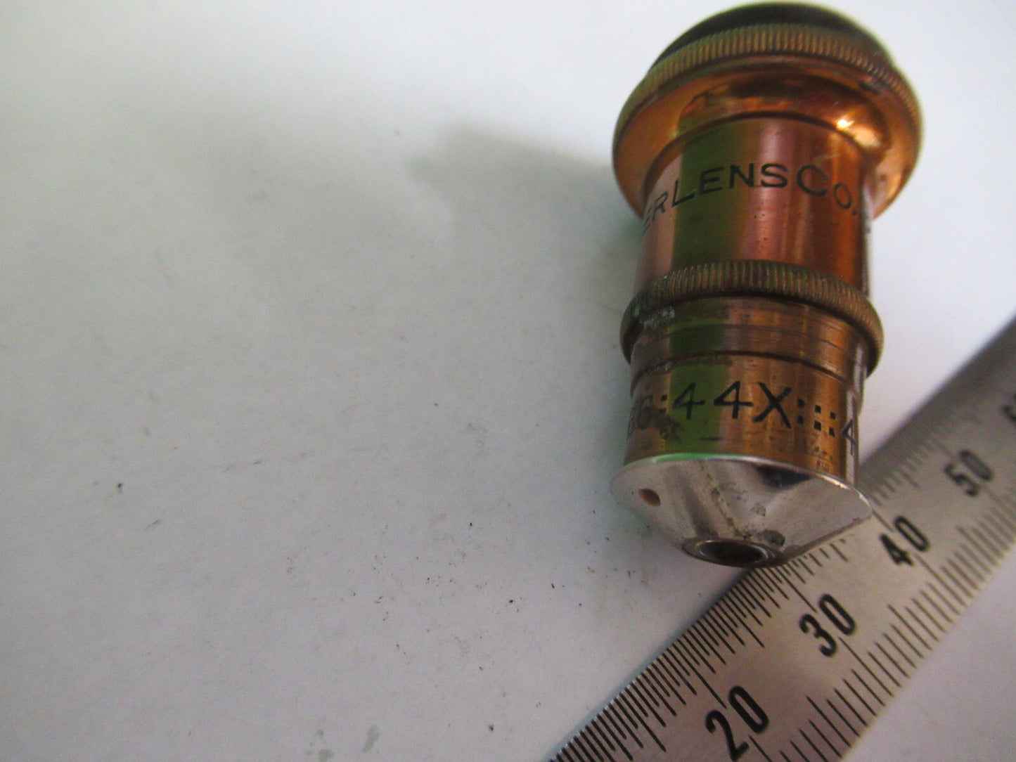 ANTIQUE BRASS SPENCER 44X OBJECTIVE LENS MICROSCOPE PART AS PIC &P4-B-99