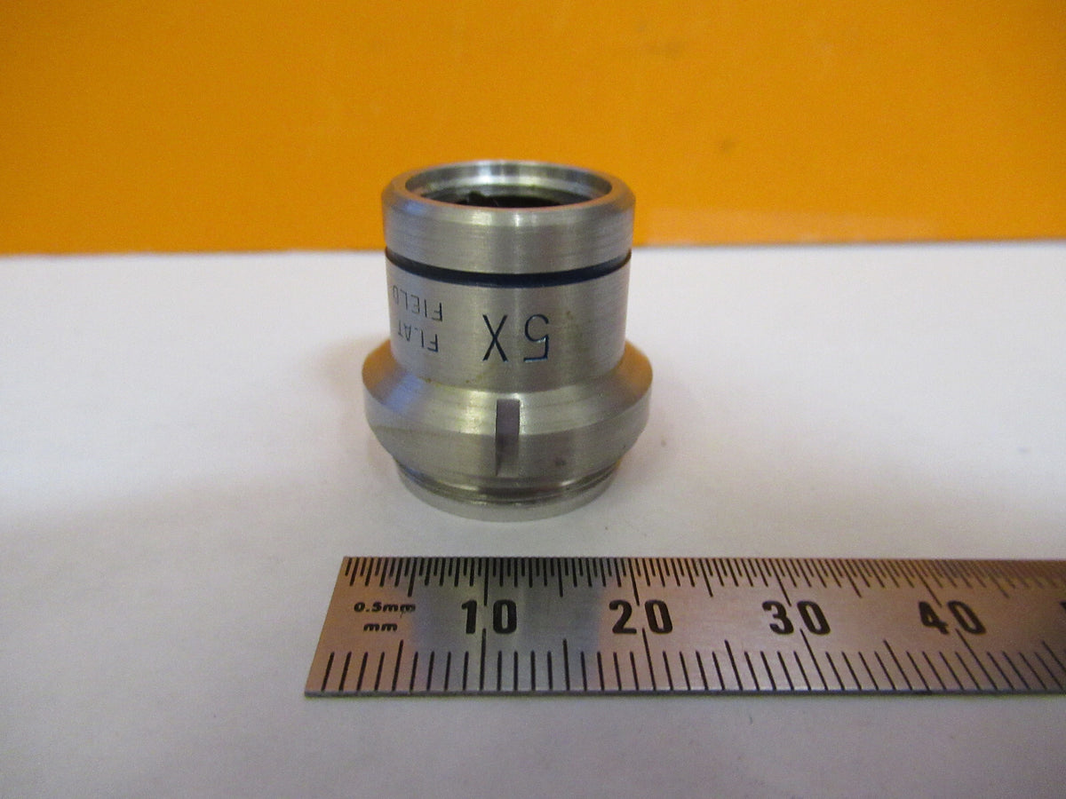 MICROSCOPE INDUSTRIAL OBJECTIVE BAUSCH LOMB 5X FLAT FIELD OPTICS AS IS Y3-A-93