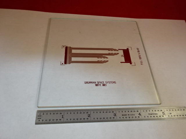 OPTICAL MASK GRUMMAN SPACE SYSTEMS GLASS SUBSTRATE LASER OPTICS AS IS #AR-06