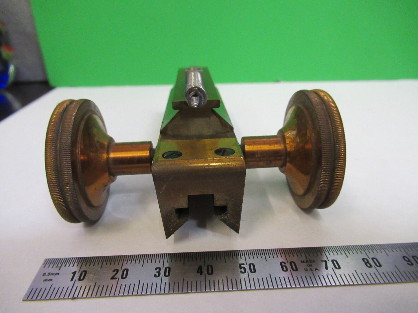 ANTIQUE SPENCER BRASS GROSS ADJUST STAGE MICROSCOPE PART AS PICTURED X6-A-60