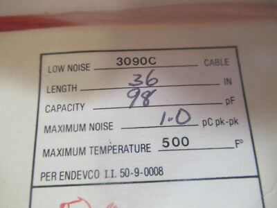 PCB Endevco Low Noise Cable 36in 3090C for accelerometer
