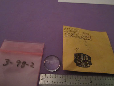 Optical Lens Rolyn #3-98-2 Aspheric 18 mm Dia Fl 15 mm Laser Optics