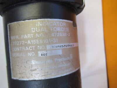 Simmonds Sikorsky Indicator 472638-3 Torque Aircraft Part
