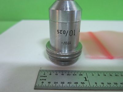 MICROSCOPE PART OBJECTIVE LEITZ GERMANY 10X P OPTICS AS IS BIN#K7-F-18