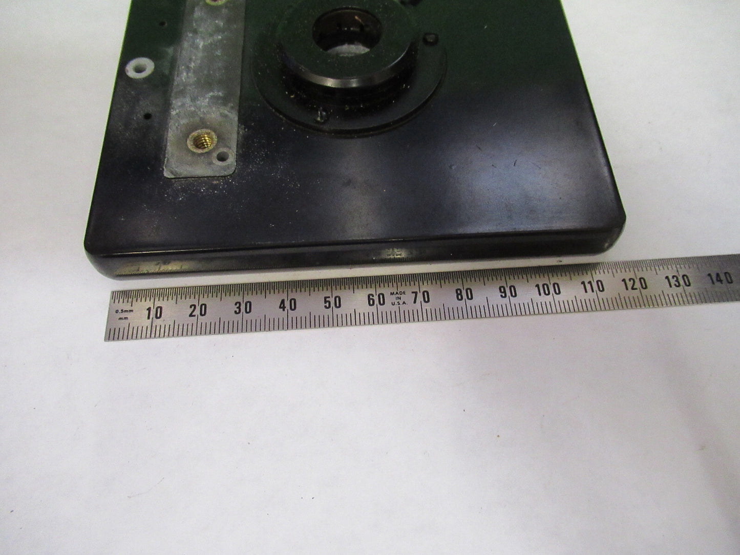 UNITRON JAPAN STAGE TABLE WITH IRIS MICROSCOPE PART AS PICTURED X2-A-72