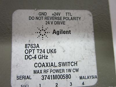 AGILENT HP COAXIAL SWITCH 8763A RF MICROWAVE FREQUENCY #1E-M-3