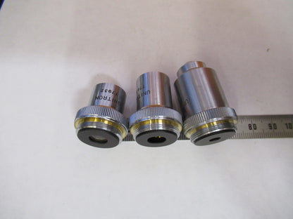 LOT UNITRON JAPAN 4X 40X 10X OBJECTIVE  LENS MICROSCOPE PART AS PICTURED Y1-A-58