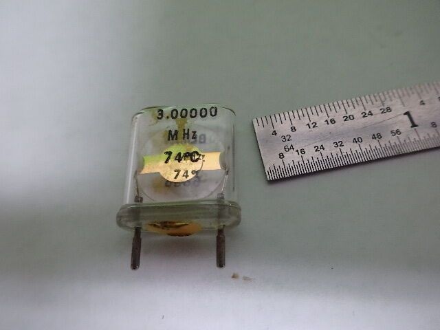 ANTIQUE QUARTZ RADIO CRYSTAL BLILEY ELECTRIC GLASS B27 3 MHz FREQUENCY  #AQ-48