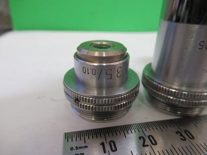 Lot Ernst Leitz Germany Objective 3.5X 10X 45X 100X Microscope Part