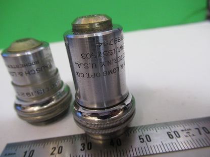 LOT 2 ea OBJECTIVES BAUSCH LOMB USA MICROSCOPE PART AS PICTURED &R4-A-54