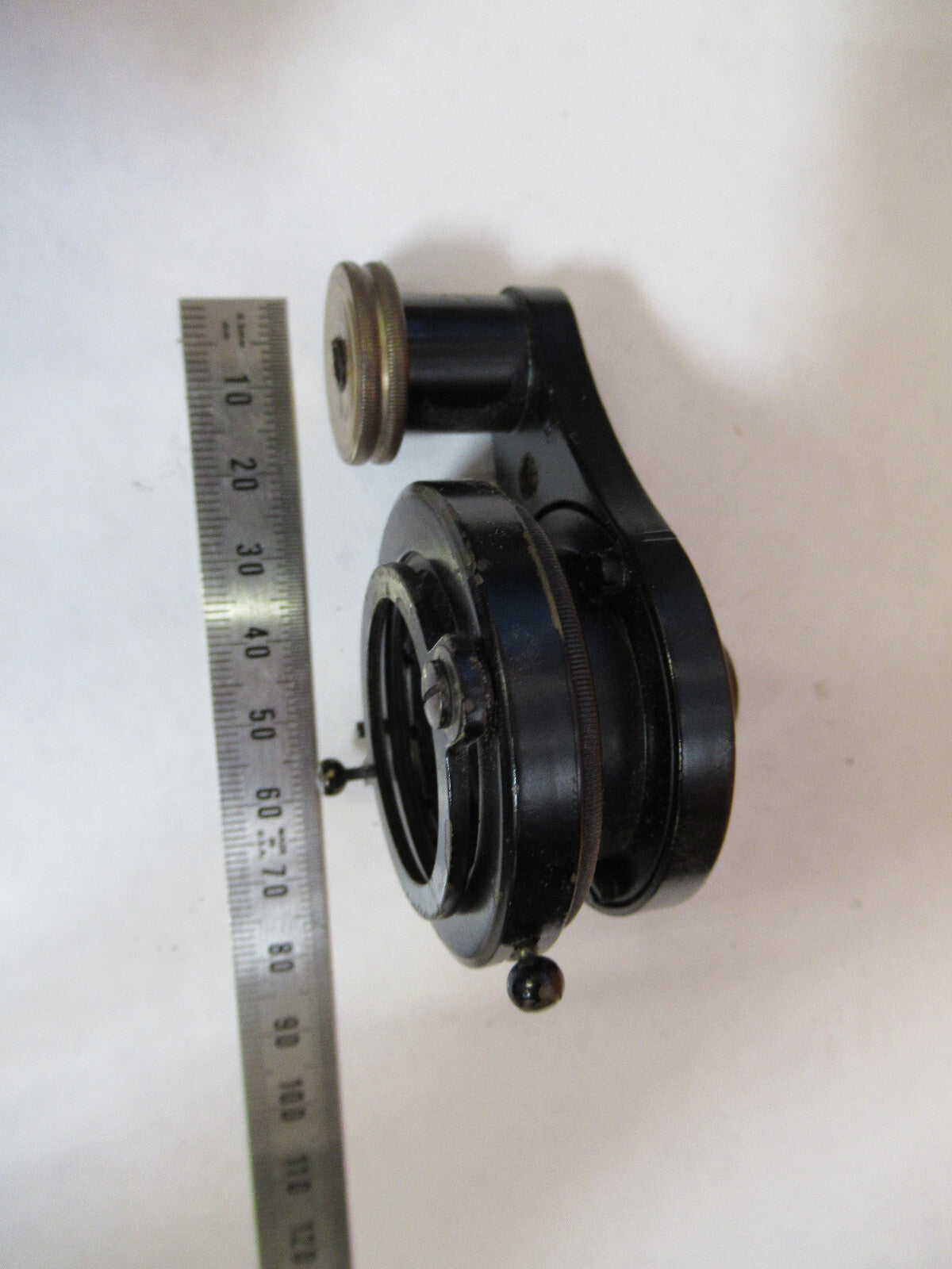 ANTIQUE BAUSCH LOMB BRASS CONDENSER + IRIS MICROSCOPE PART AS PICTURED Y3-A-29