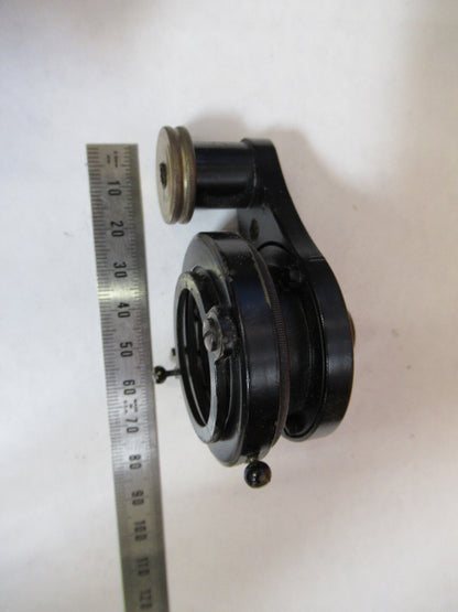 ANTIQUE BAUSCH LOMB BRASS CONDENSER + IRIS MICROSCOPE PART AS PICTURED Y3-A-29