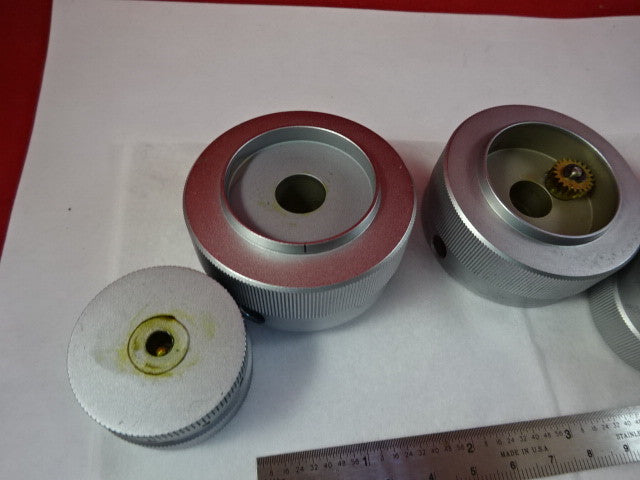 REICHERT LEICA POLYVAR BRASS KNOBS MICROSCOPE PART  AS IS #B8-A-13