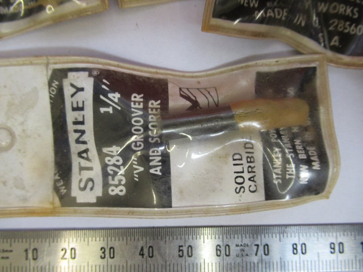 LOT 7 EA TOOLD STANLEY ROUTER WOOD ETC SOLID CARBIDE  AS PICTURED G4-A-24