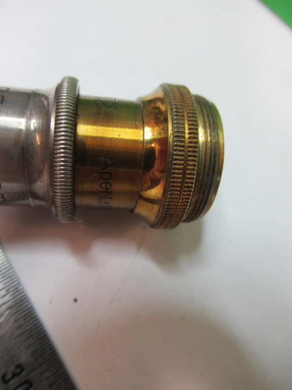 ANTIQUE BRASS REICHERT AUSTRIA OBJECTIVE MICROSCOPE PART AS PICTURED T6-A-39