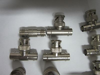 LOT 16 EA BNC T's ADAPTORS ETC FREQUENCY RF MICROWAVE BIN#FI-V-70