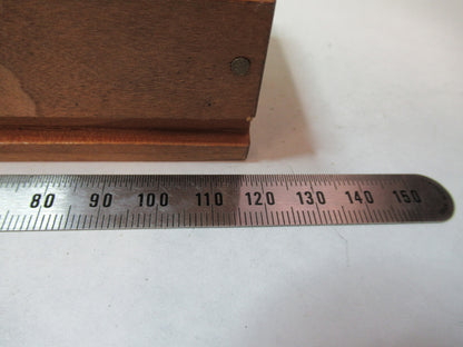 ANTIQUE BAUSCH LOMB MINI WOOD BOX MICROSCOPE PART AS PICTURED  X2-A-85